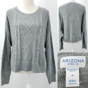 Arizona Cable Soft Cotton Acrylic Sweater Jrs 2X